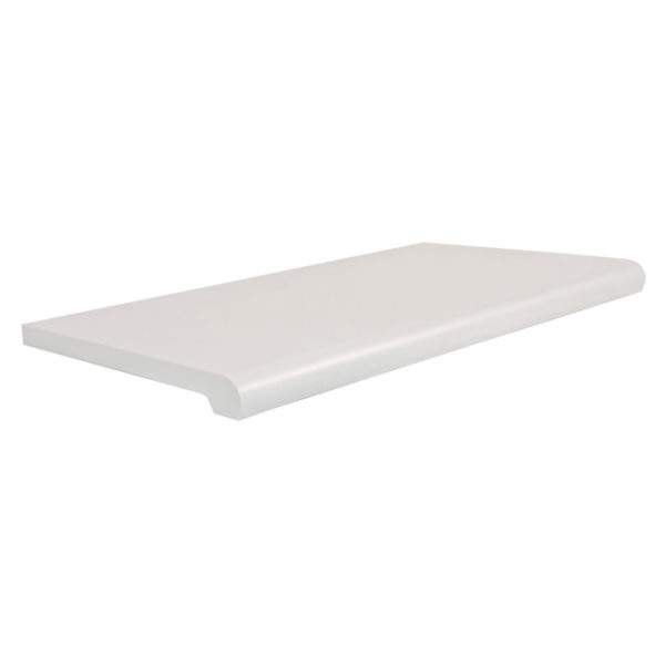 white bullnose shelves